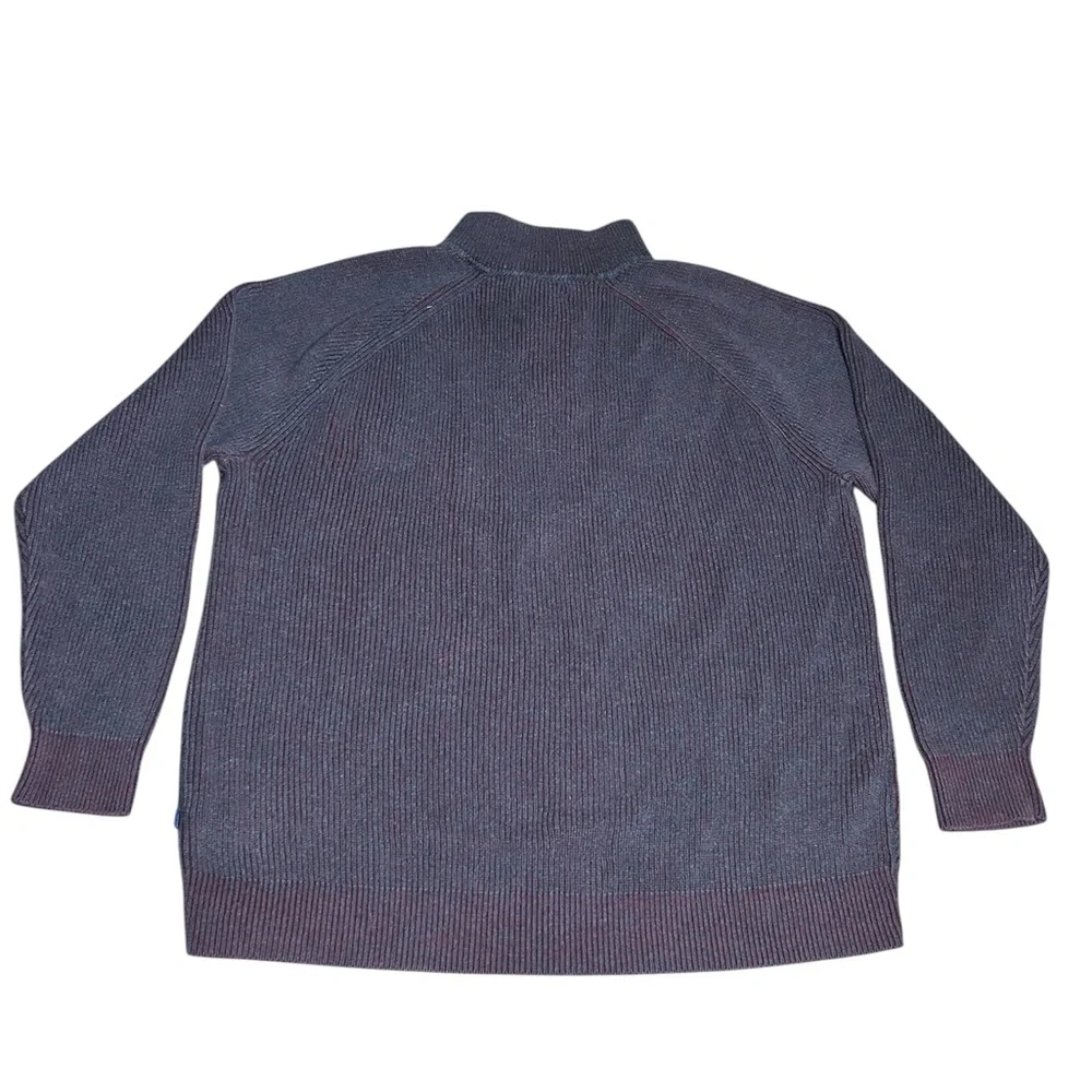 Tommy Bahama Dark Gray n Burgundy Quarter Zip-Up Men Sweater Size Large - Picture 2 of 11